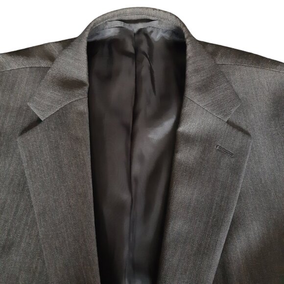 Boulevard Club SZ 46R 100% Wool Light Charcoal Herringbone Men's Sport Jacket - Picture 3 of 14